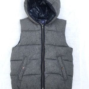 GAP Kids Gray Hooded Puffer Vest